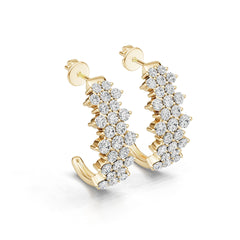 10K Gold Semi Mount Earrings Setting Round Ro 2x2mm Moissanite Accent Syz Jewelry
