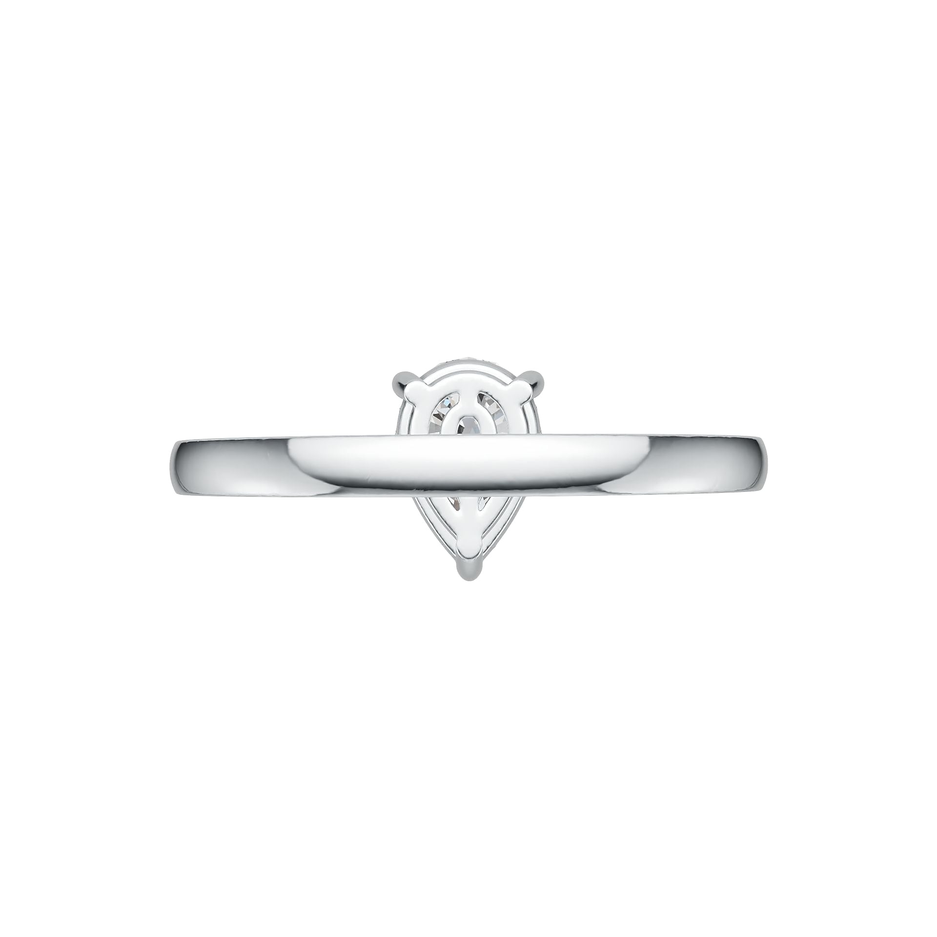 Sterling Silver Semi Mount Ring Setting Pear PE 9X6mm with White Topaz DHJ
