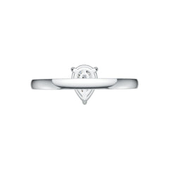 Sterling Silver Semi Mount Ring Setting Pear PE 9X6mm with White Topaz DHJ