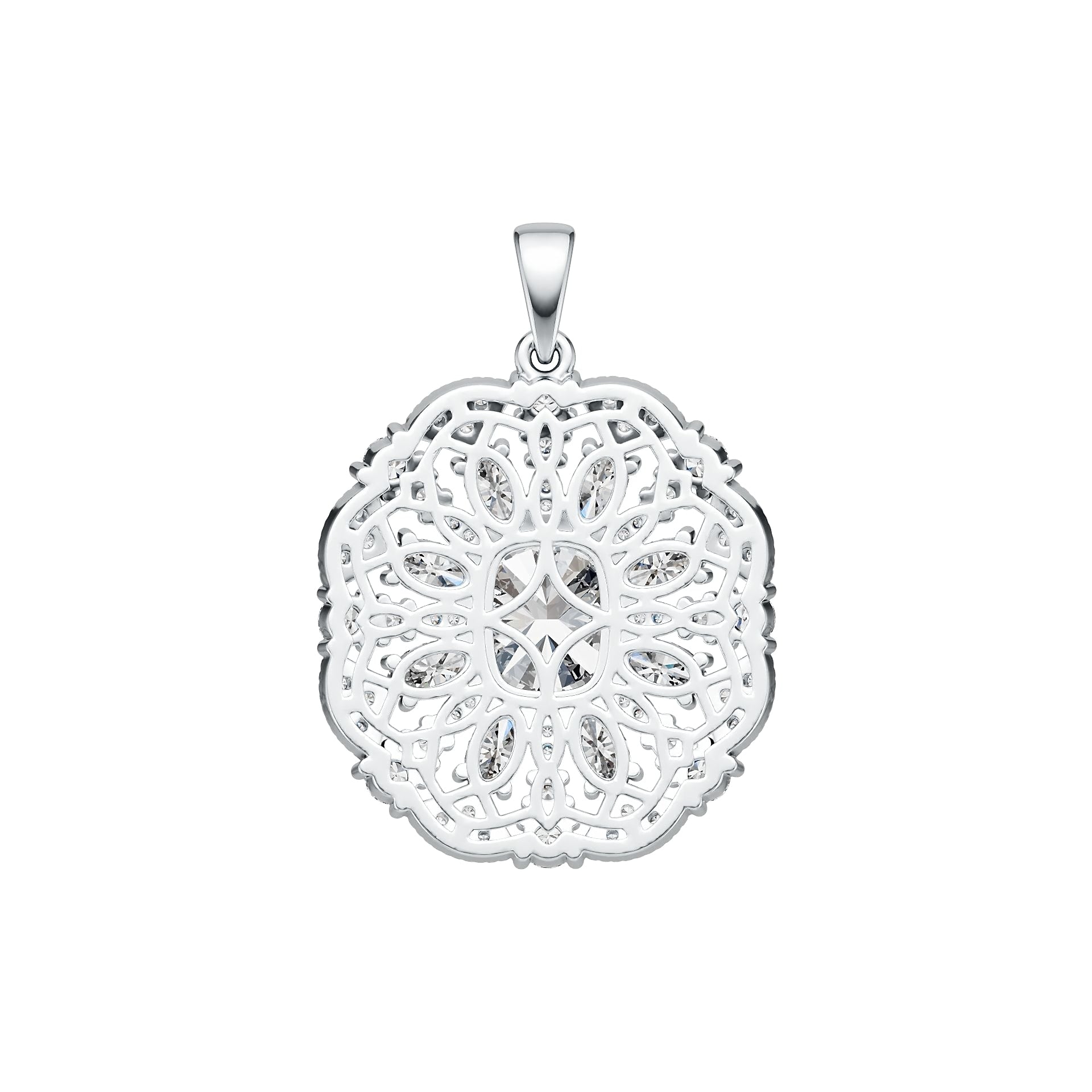 Sterling Silver Semi Mount Pendant Setting Cushion CU 10X8mm DHJ