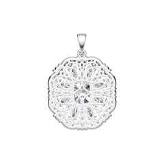 Sterling Silver Semi Mount Pendant Setting Cushion CU 10X8mm DHJ