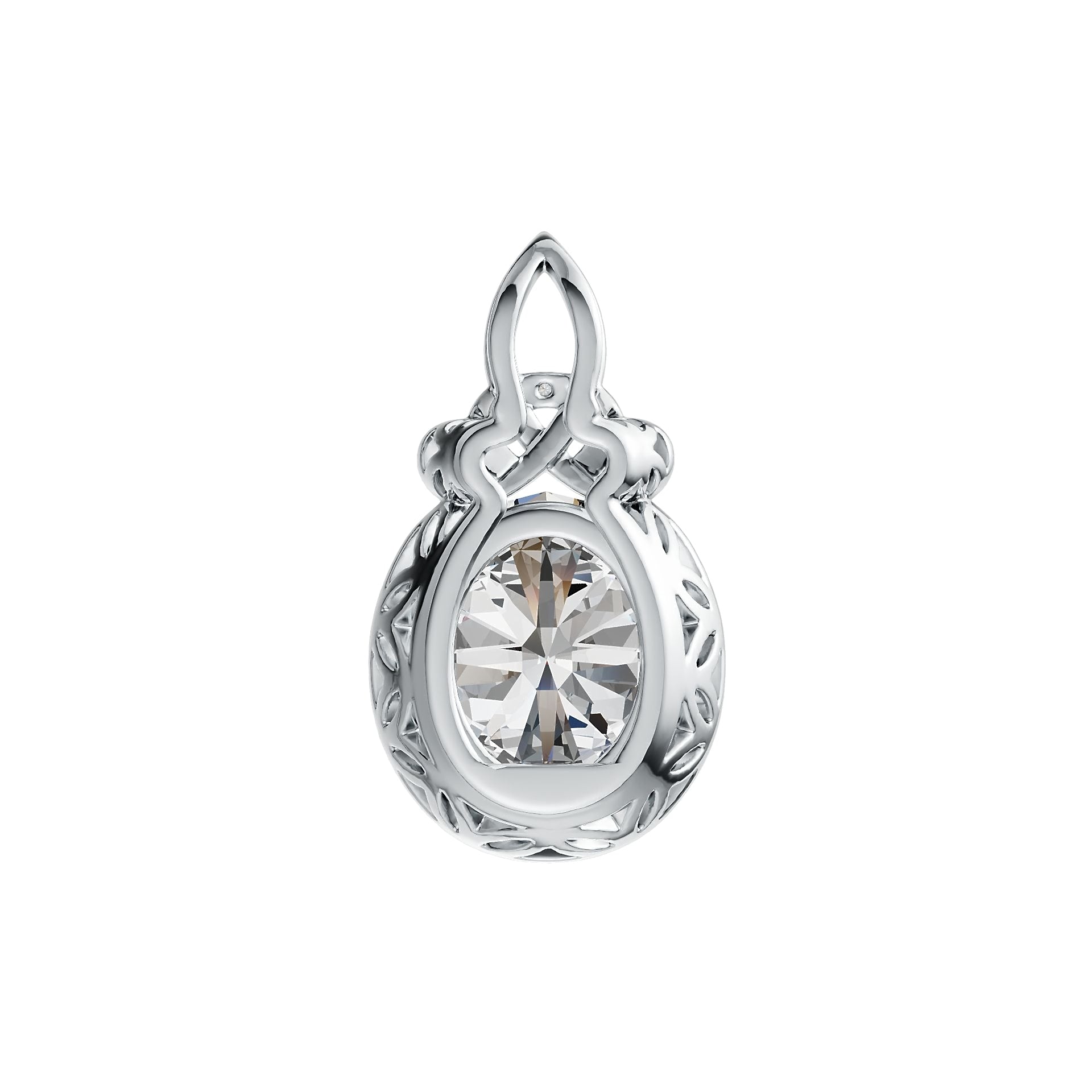 Sterling Silver Semi Mount Pendant Setting Oval OV 10X8mm DHJ