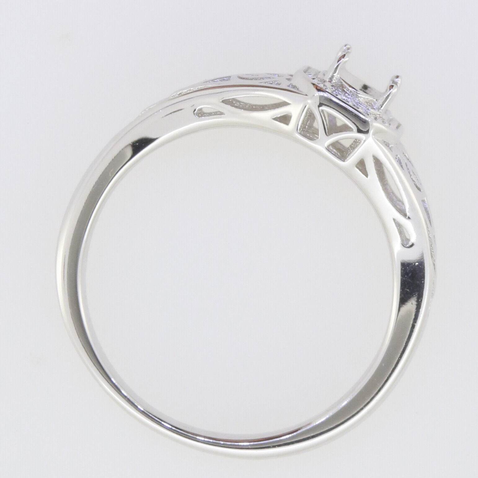 Platinum Semi Mount Ring Setting Oval OV 6x4mm Vintage Repro Syzjewelry