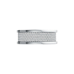 Sterling Silver Men's Wide Band Ring with White Topaz or Moissanite DHJ