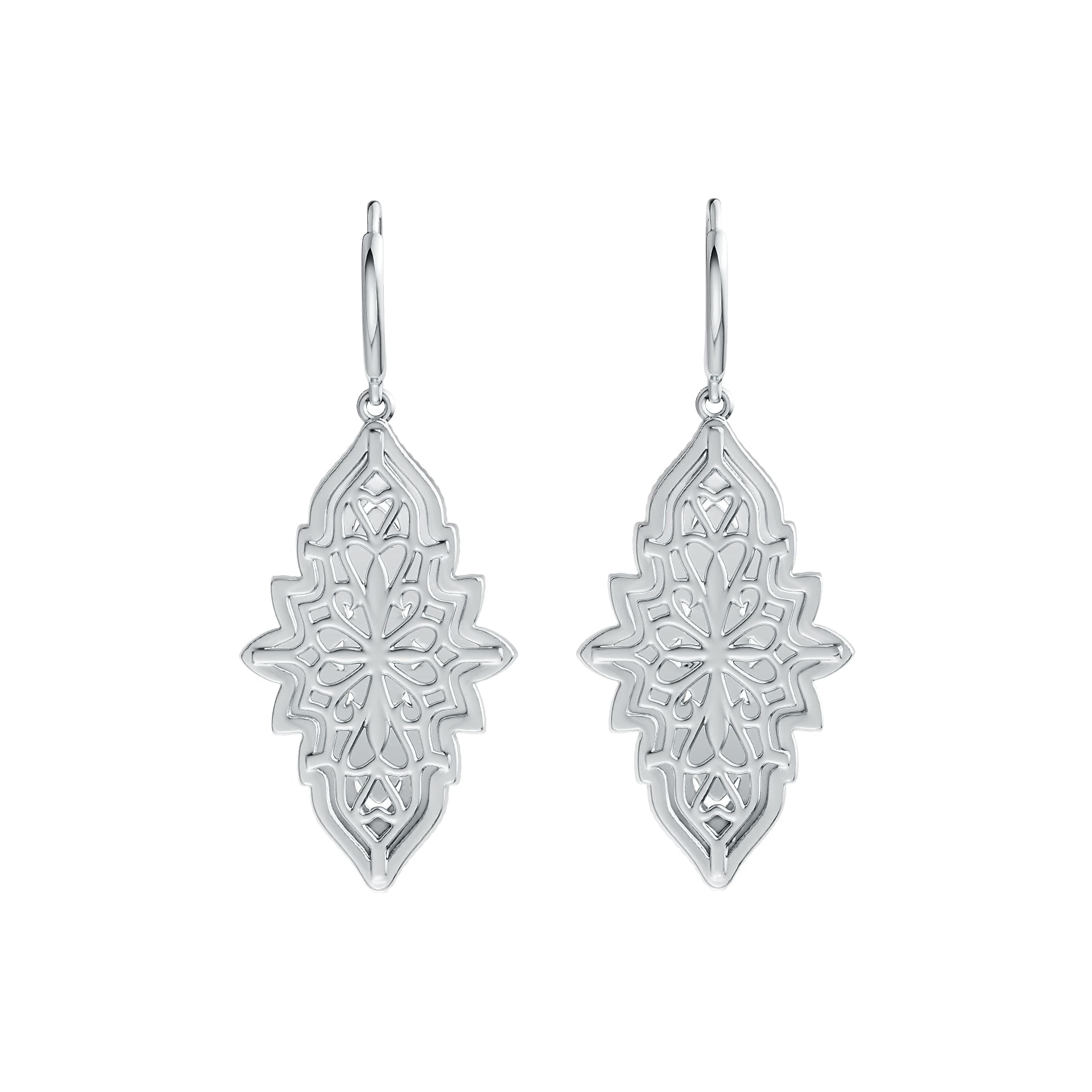 10K Gold Dangling Earrings with or Moissanite Moissanite Accent DHJ