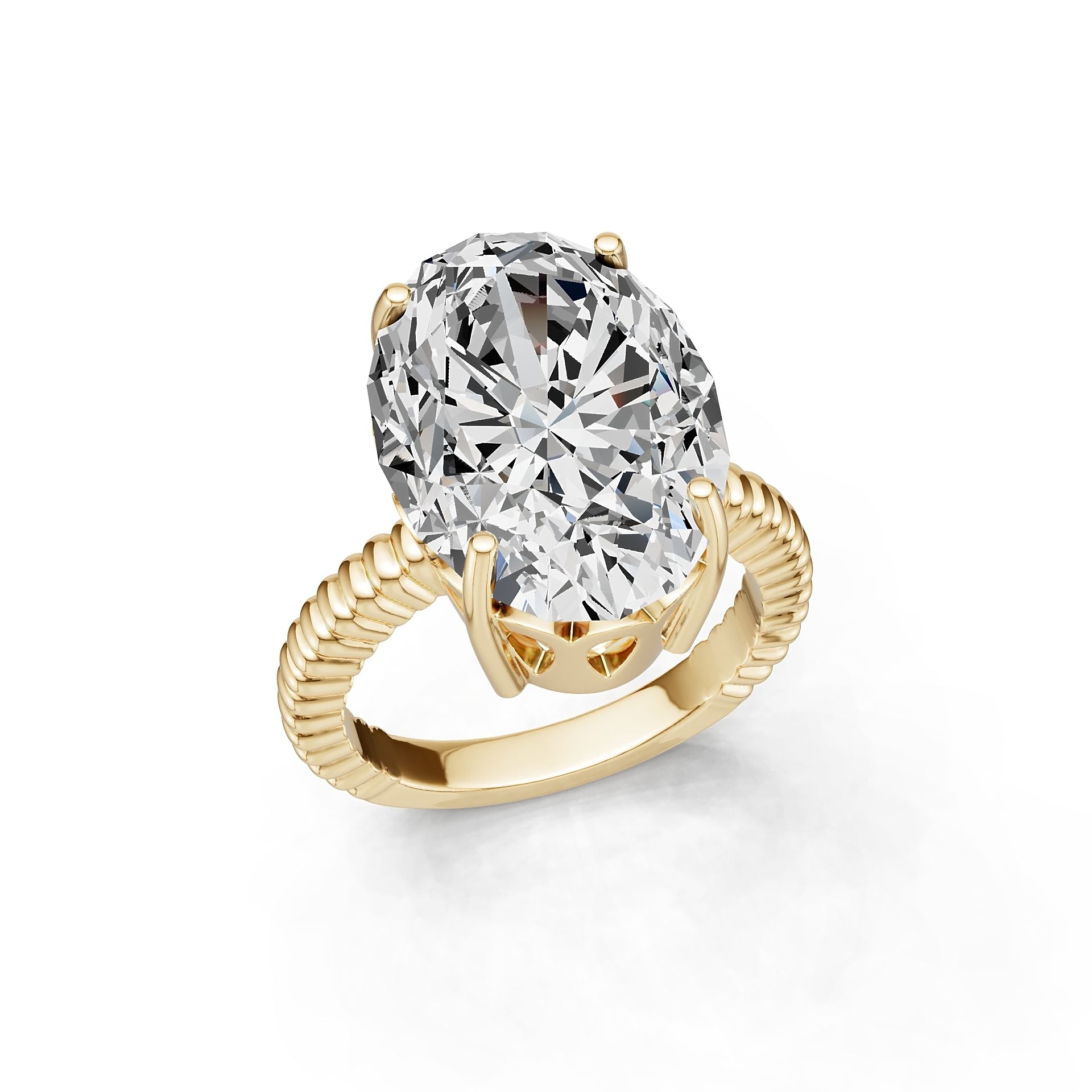14K Gold Semi Mount Ring Setting Oval Ov 19x14mm Syz Jewelry