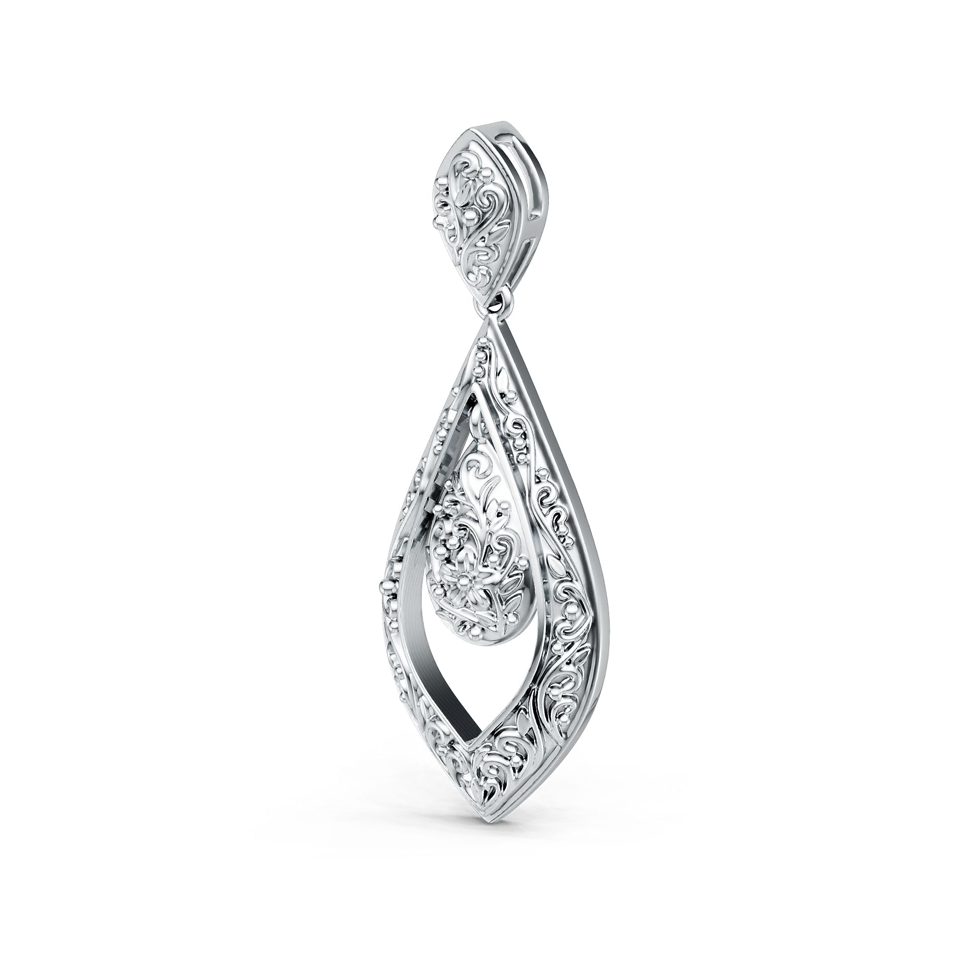 18K Gold Semi Mount Pendant Setting Round Ro Syz Jewelry