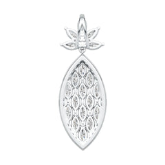 Sterling Silver Semi Mount Pendant Setting Marquise MQ 6X3mm Pineapple Theme DHJ