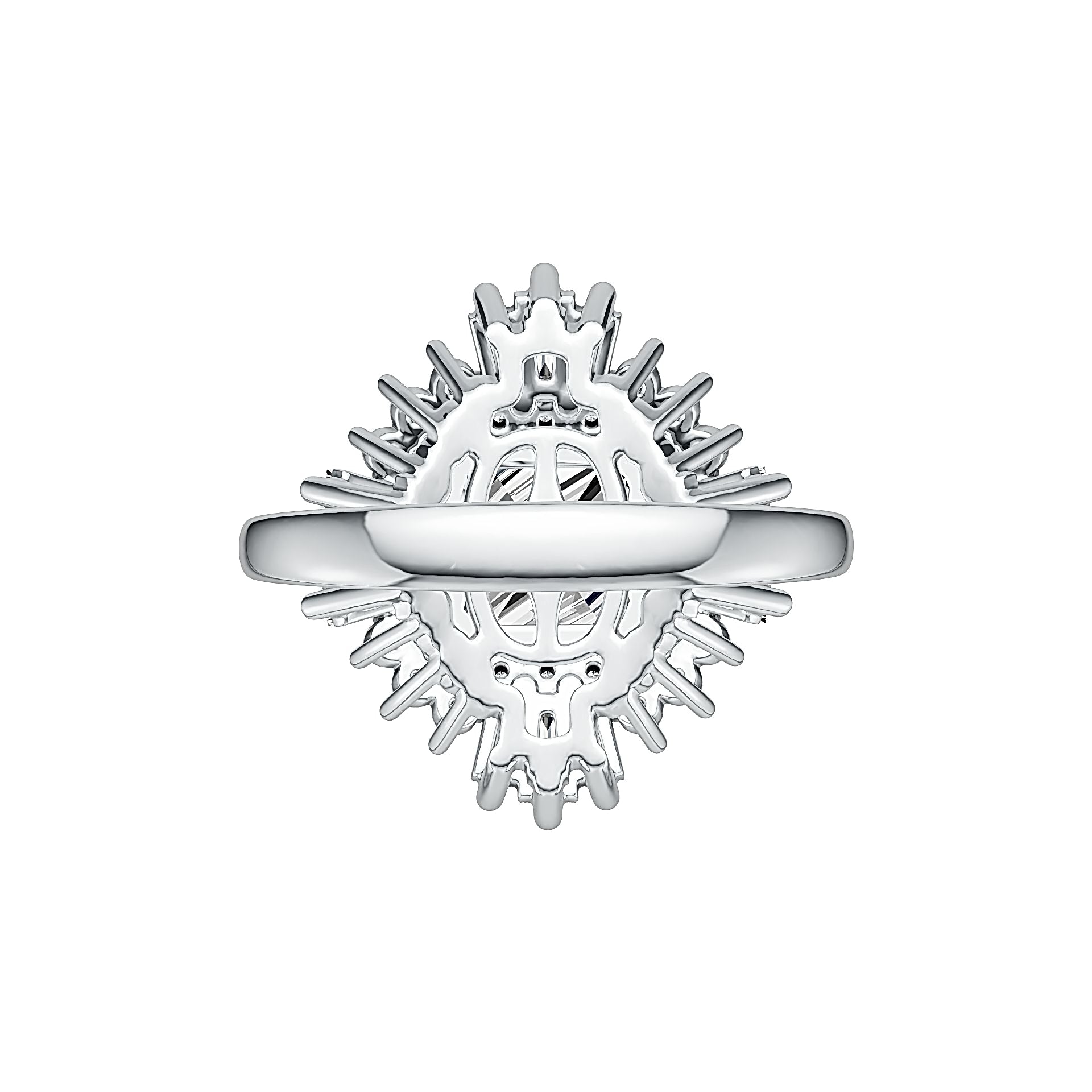 Sterling Silver Semi Mount Ring Setting Baguette BAG 8x8mm Halo Syzjewelry