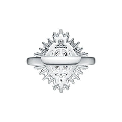 Sterling Silver Semi Mount Ring Setting Baguette BAG 8x8mm Halo Syzjewelry