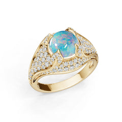 18K Gold Semi Mount Ring Setting Round Ro 5x8mm Diamond Accent Syz Jewelry