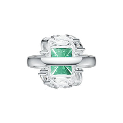 Sterling Silver Semi Mount Ring Setting Emerald OCT 12x10mm DHJ
