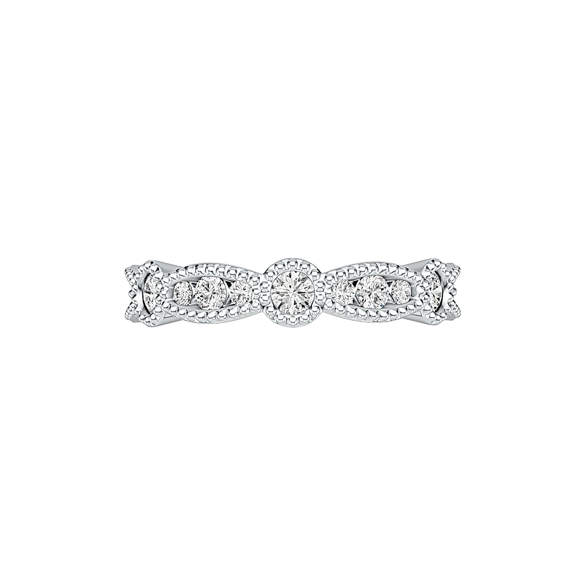 18K Gold Semi Mount Ring Setting Round RD 3x3mm Diamond Accent DHJ