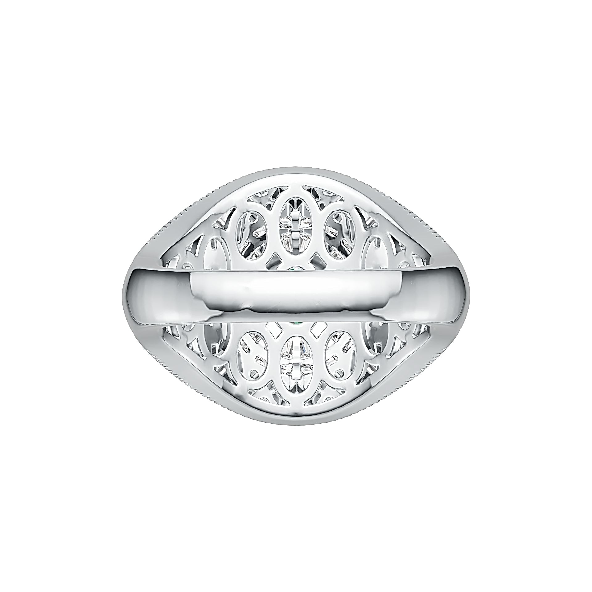 Platinum Semi Mount Ring Setting Round RD 6.5mm Diamond Accent DHJ