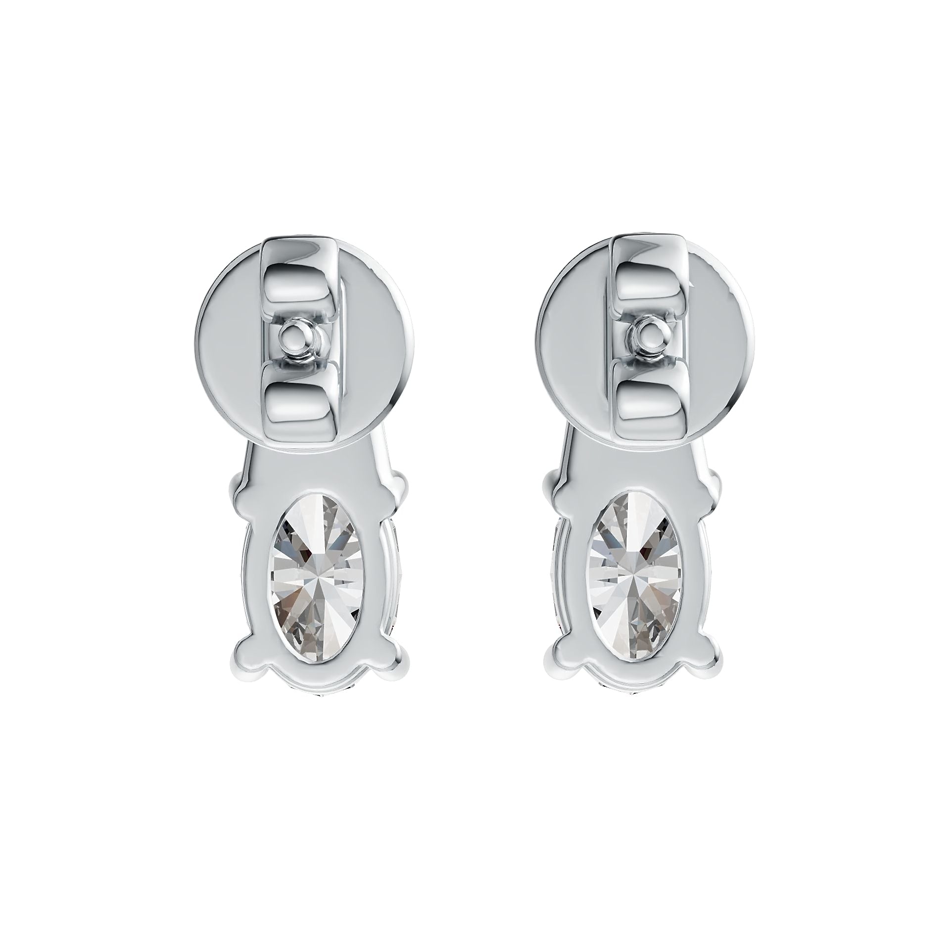 Sterling Silver Semi Mount Earrings Setting Oval OV 6x4mm with White Topaz Syzjewelry