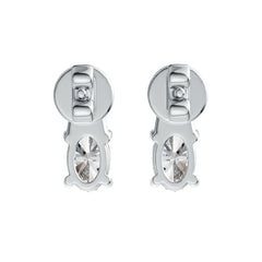 Sterling Silver Semi Mount Earrings Setting Oval OV 6x4mm with White Topaz Syzjewelry