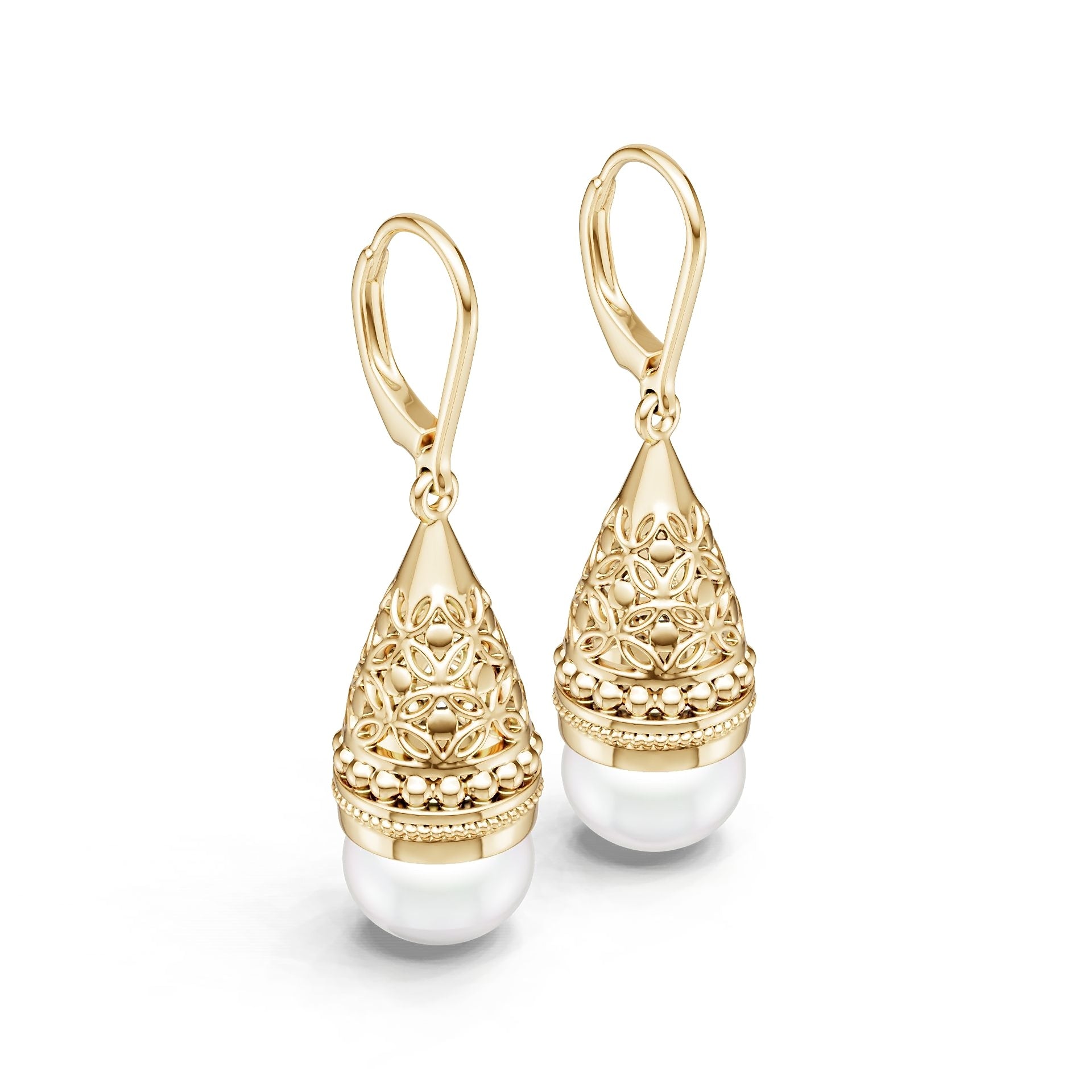 18K Gold Semi Mount Earrings Setting Round Ro 10x10mm Syz Jewelry
