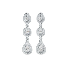 Sterling Silver Semi Mount Earrings Setting Pear PE 7X5mm CU 4X4mm OV 4X3mm DHJ