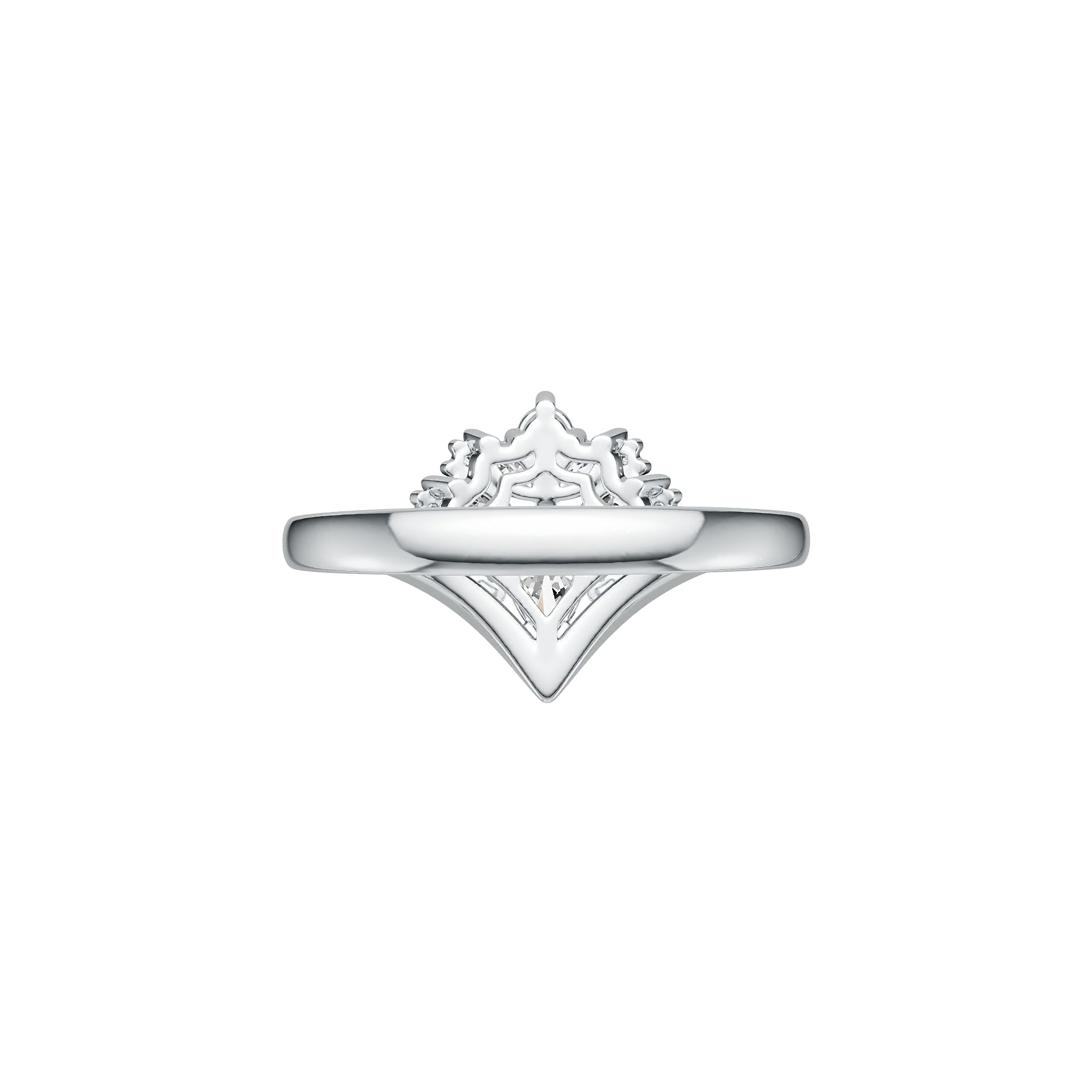 Platinum Semi Mount Ring Setting PE 6X4mm Diamond Accent DHJ
