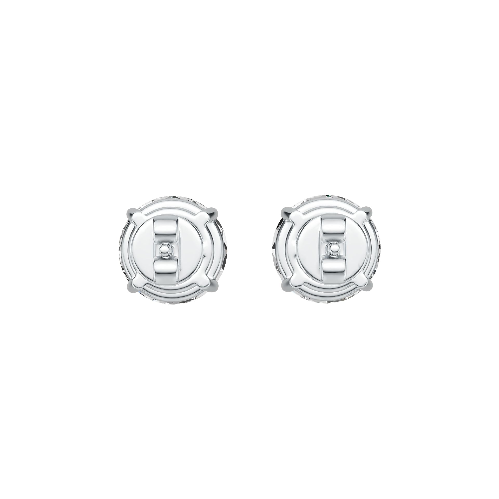 Sterling Silver Semi Mount Earrings Setting Round RD 7.5mm DHJ