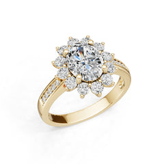 Platinum Semi Mount Ring Setting Oval Ov 5x7mm Diamond Accent Syz Jewelry