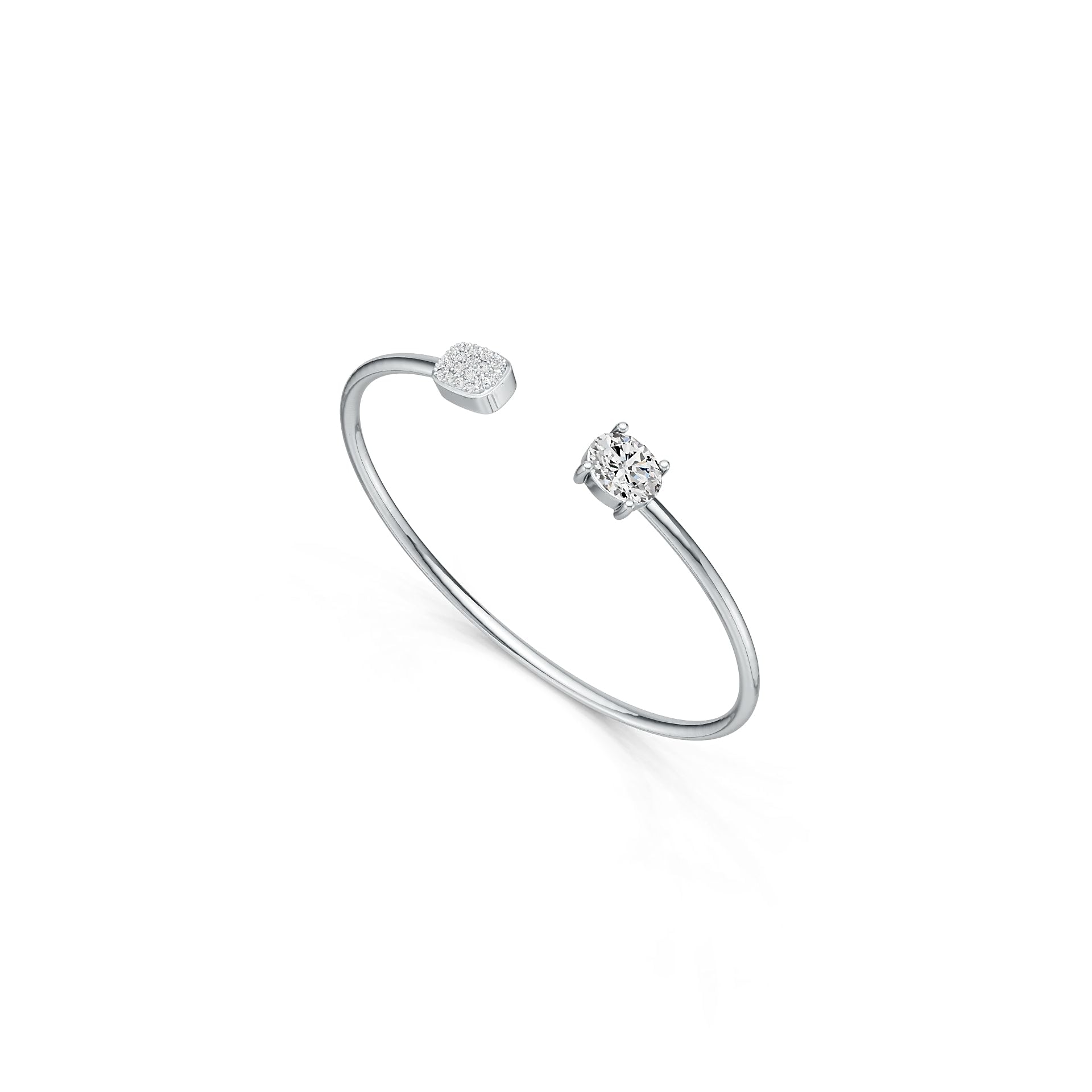 Sterling Silver Semi Mount Bangle Setting Oval OV 8x6mm Syzjewelry