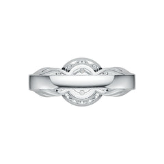 Sterling Silver Cluster Engagement Ring with White Topaz or Moissanite DHJ