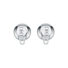 14K Gold Semi Mount Earrings Setting Round RD 7.5mm Cabochon DHJ