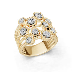 14K Gold Semi Mount Ring Setting Round Ro 4x4mm Diamond Accent Syz Jewelry