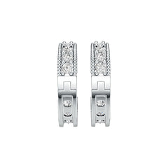 Sterling Silver Hoop Earrings with White Topaz or Moissanite Syzjewelry