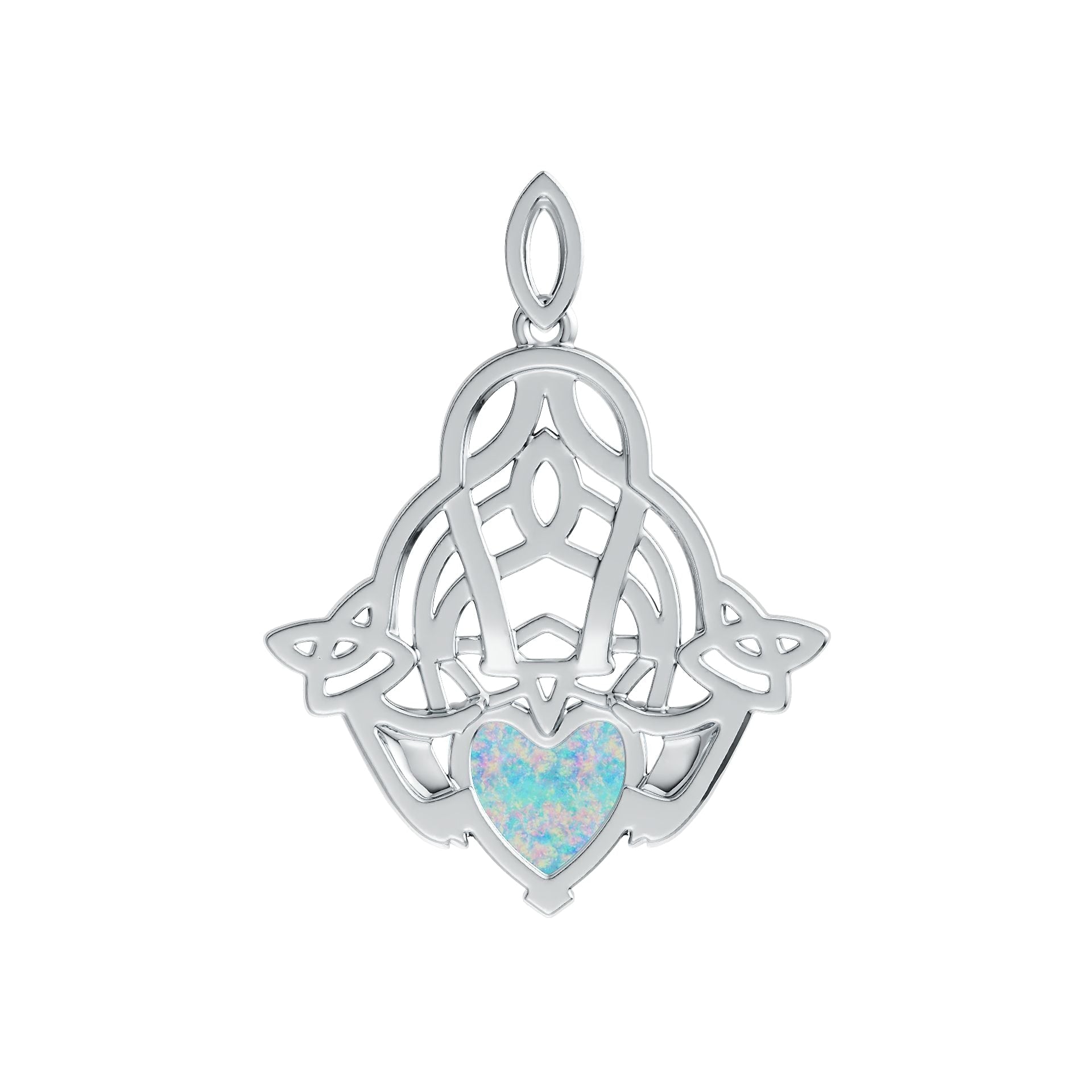 18K Gold Semi Mount Pendant Setting Heart HT 10X10mm Celtic Knot DHJ