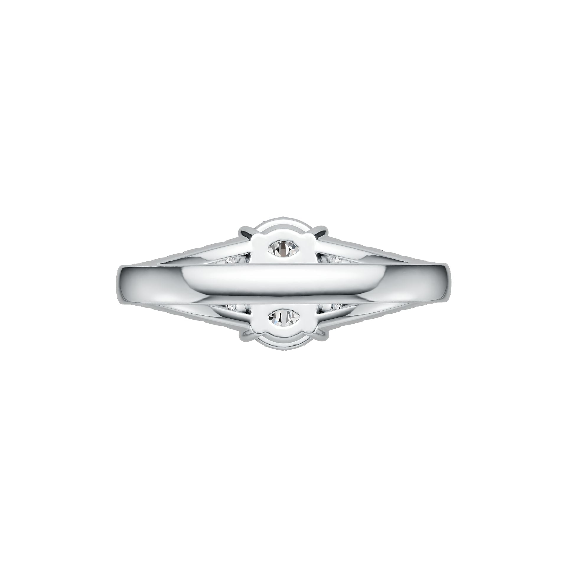 10K Gold Semi Mount Ring Setting Oval OV 9x7mm Moissanite Accent DHJ