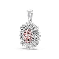 14K Gold Semi Mount Pendant Setting Oval Ov 8x6mm Diamond Accent Syz Jewelry
