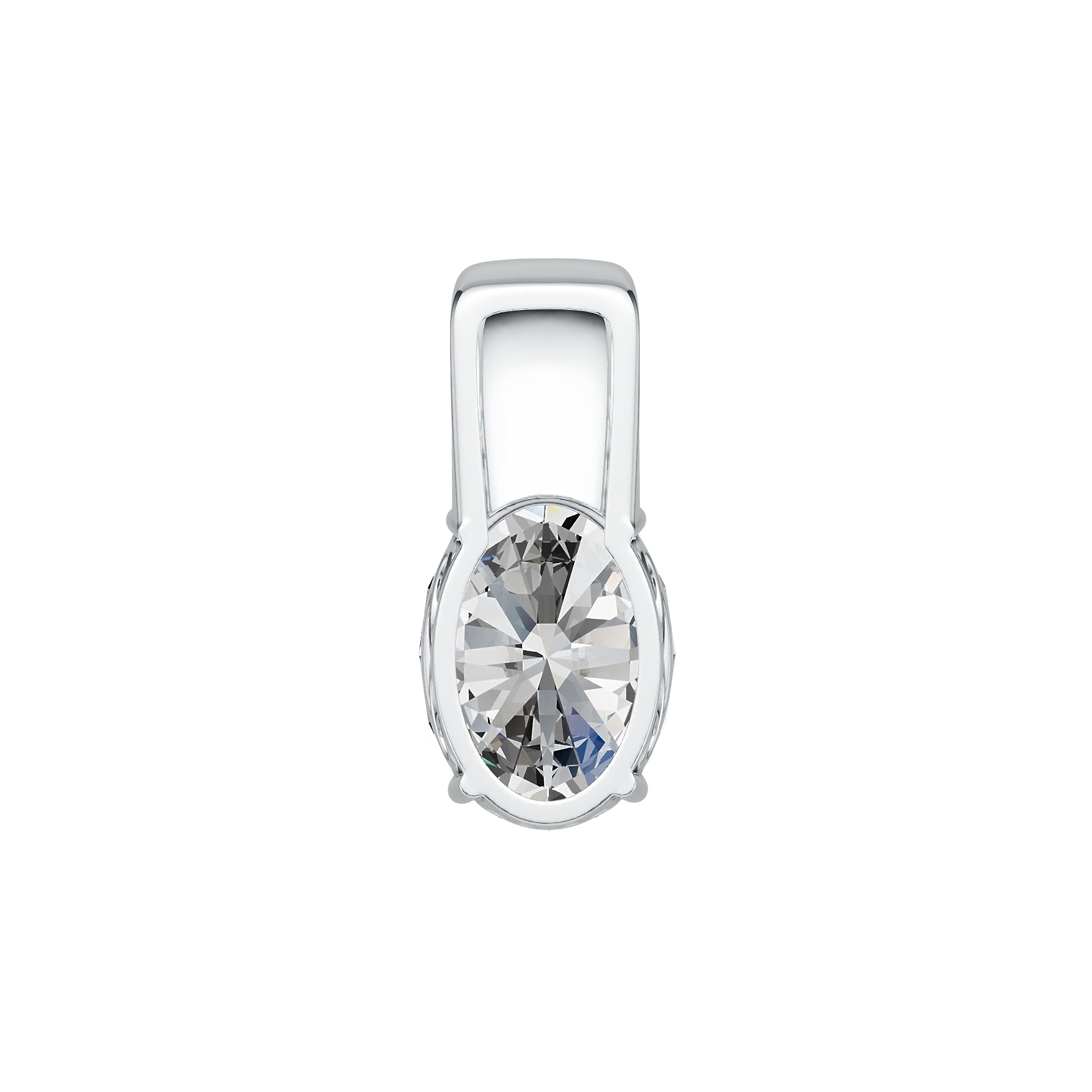 Platinum Semi Mount Pendant Setting Oval OV 18x13mm DHJ