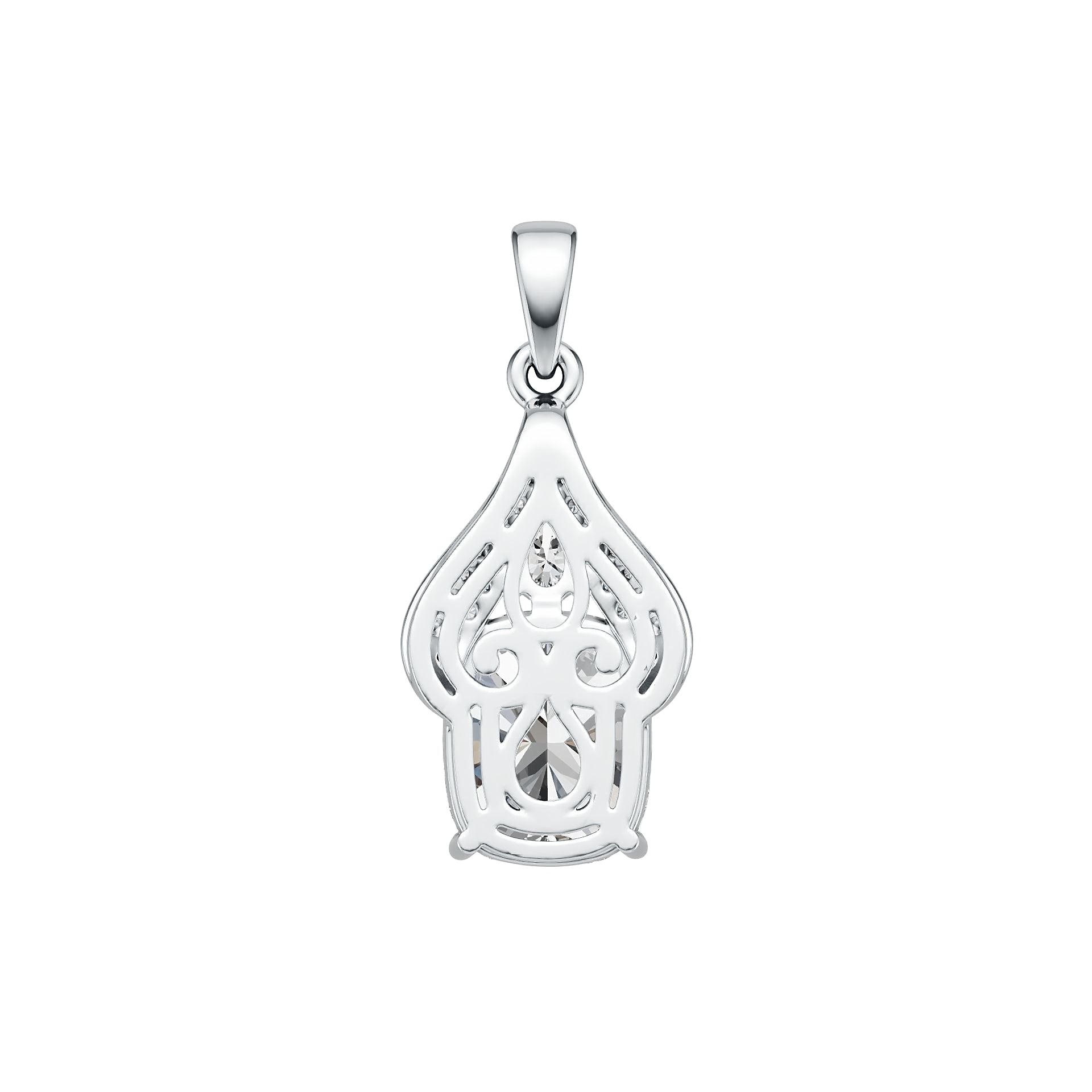 10K Gold Semi Mount Pendant Setting Cushion CU 11X9mm Moissanite Accent DHJ