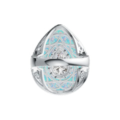 Sterling Silver Semi Mount Ring Setting Pear PE Cabochon 25X20mm PE 12X8mm DHJ