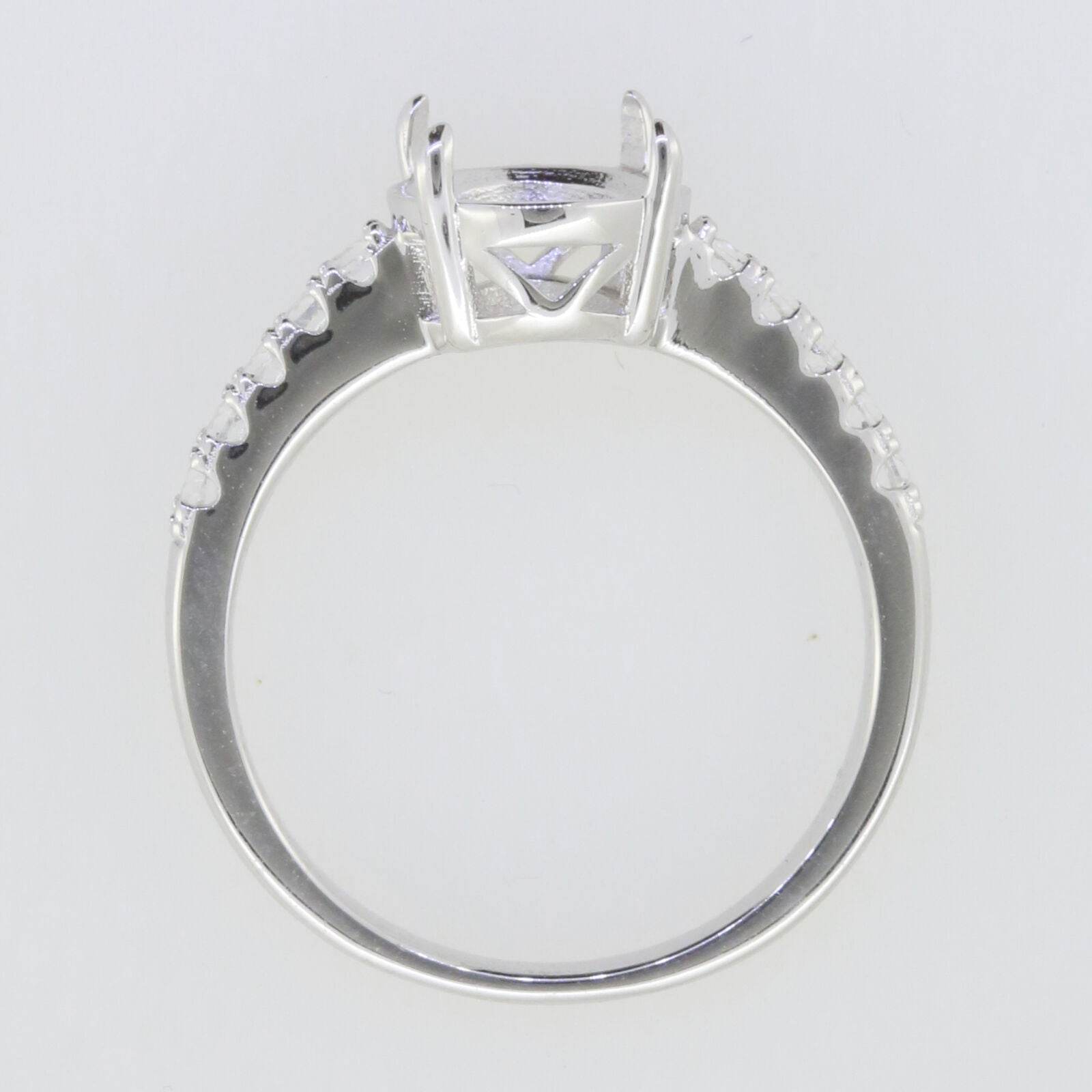18K Gold Semi Mount Ring Setting Oval OV 10x8mm Accent White To Diamond Accent Syzjewelry