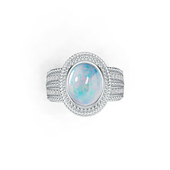 14K Gold Semi Mount Ring Setting Oval OV 10X8mm Cabochon Diamond Accent DHJ
