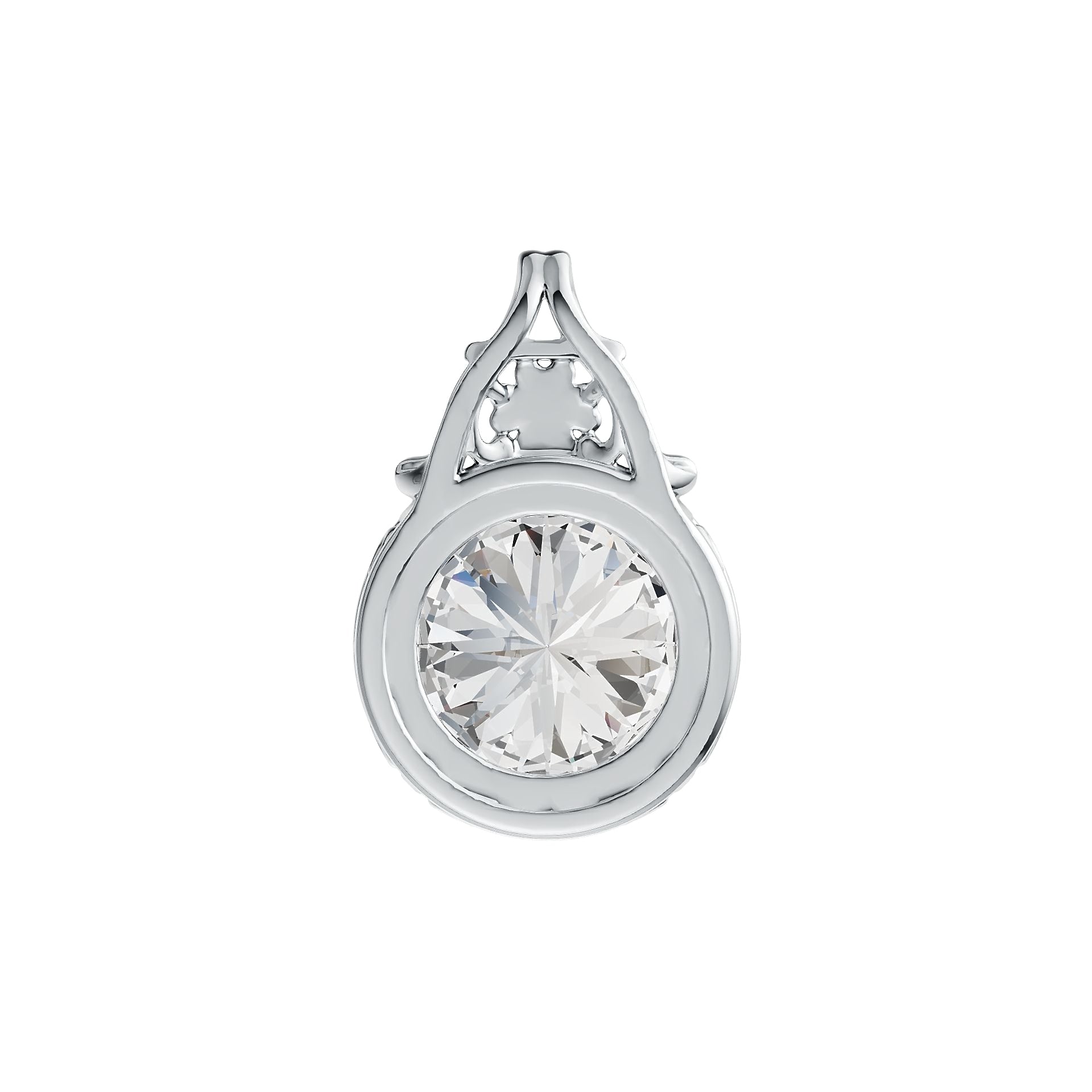 Sterling Silver Semi Mount Pendant Setting Round RD 8x8mm DHJ