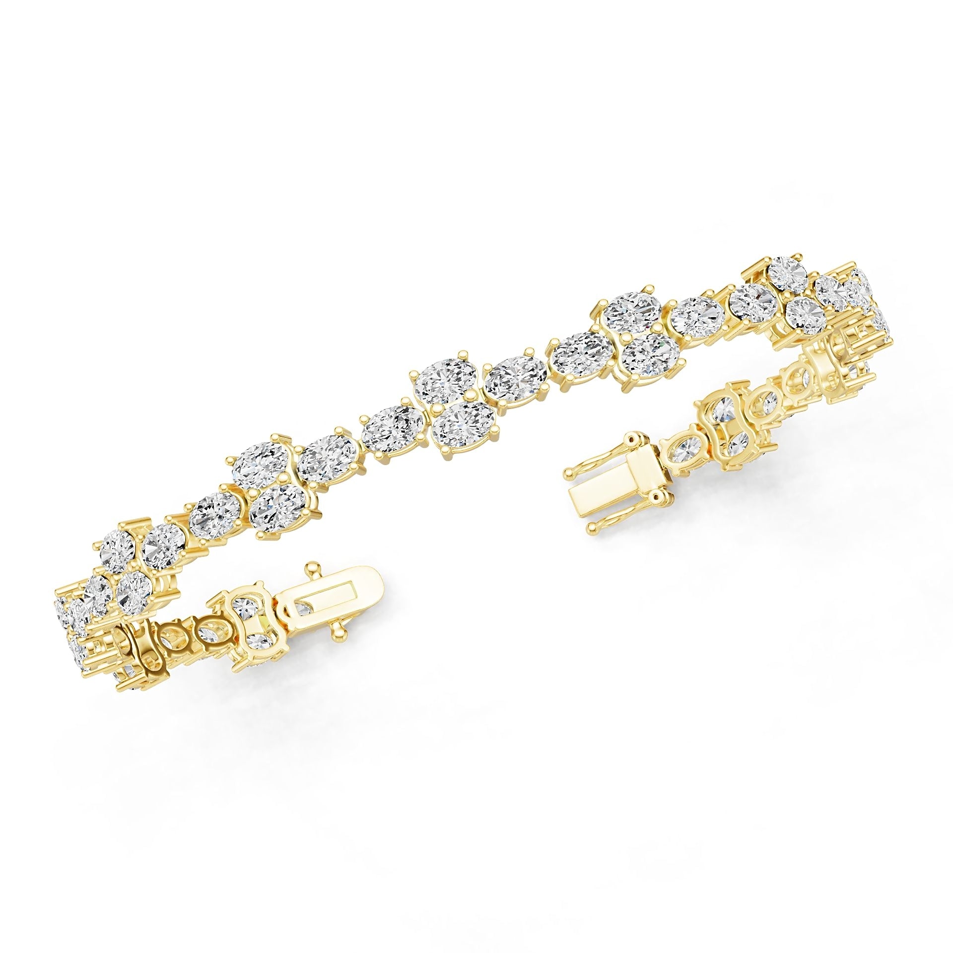 Platinum Semi Mount Bracelet Setting Round Ro 6x4mm Diamond Accent Syz Jewelry