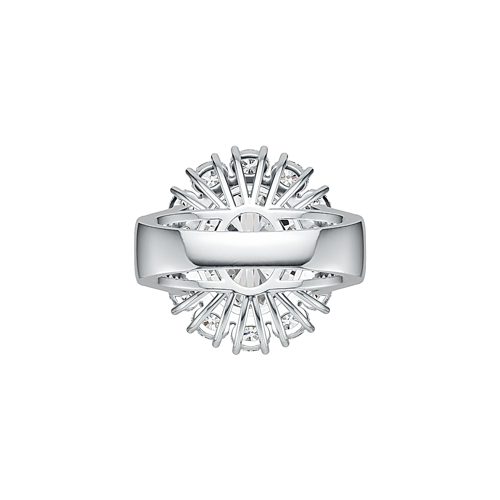 10K Gold Semi Mount Ring Setting Oval OV 14x12mm Split Shank Moissanite Accent DHJ