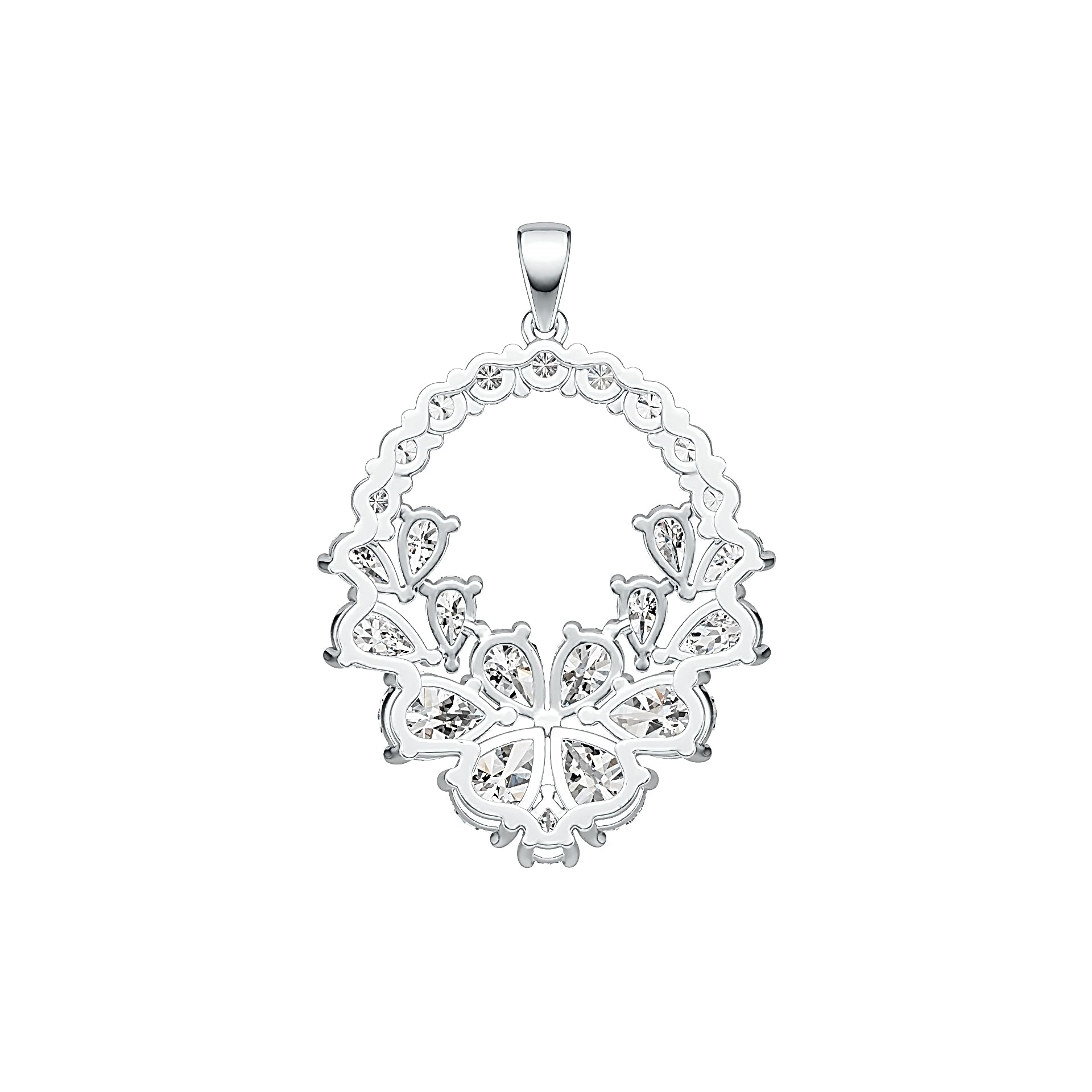 Sterling Silver Semi Mount Pendant Setting Pear PE 7X5mm DHJ