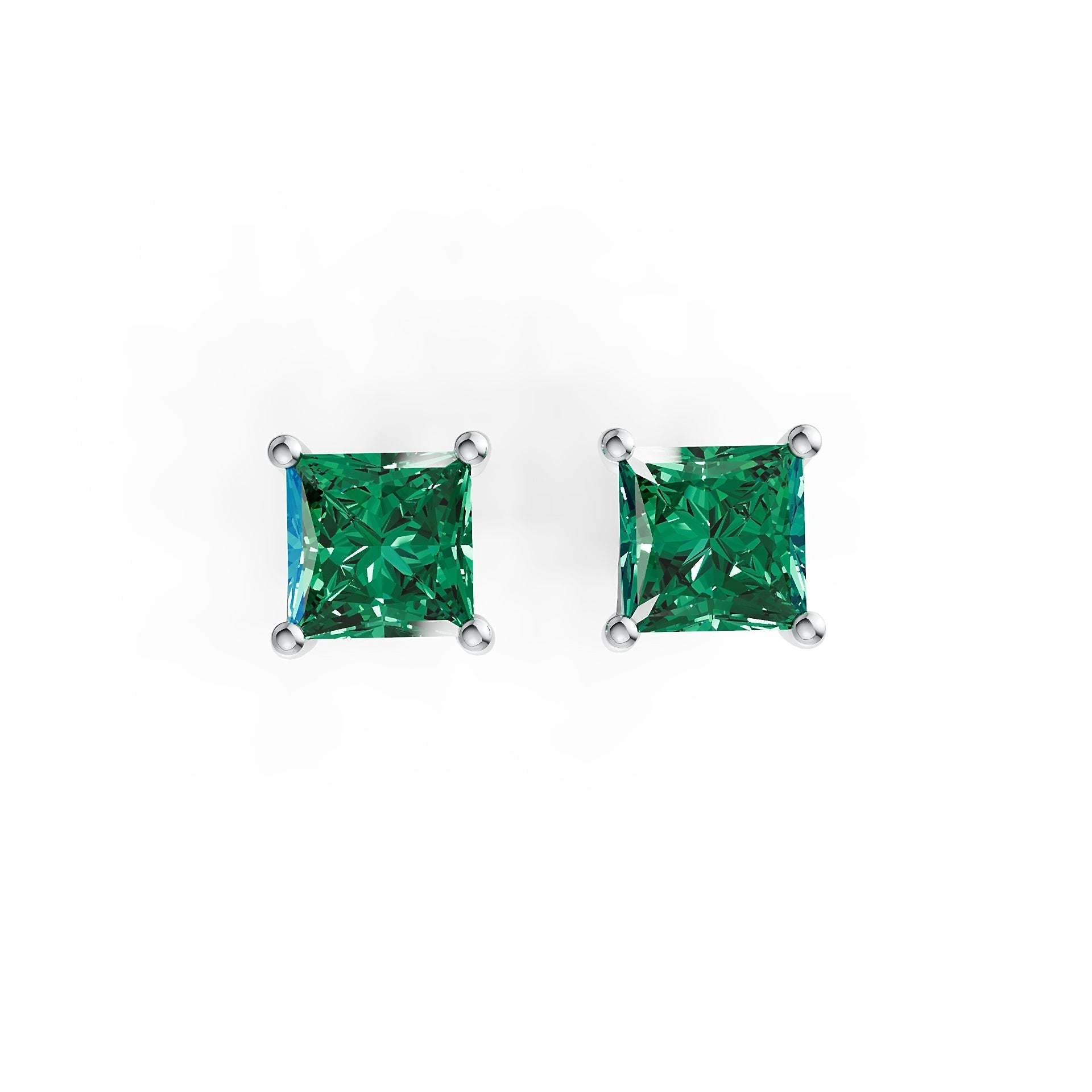 14K Gold Semi Mount Earrings Setting Princess SQ 5x5mm DHJ