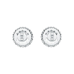 18K Gold Semi Mount Earrings Setting Round RD 6x6mm Halo Diamond Accent DHJ