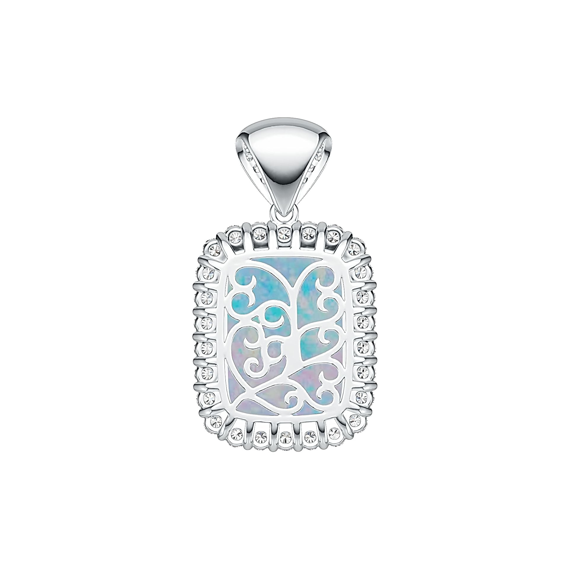 Sterling Silver Semi Mount Pendant Setting Cushion CU 20X15mm Cabochon DHJ