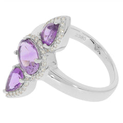 14K Gold Semi Mount Ring Setting OV 8x6mm PE 6x4mm 3 stone Diamond Accent Syzjewelry