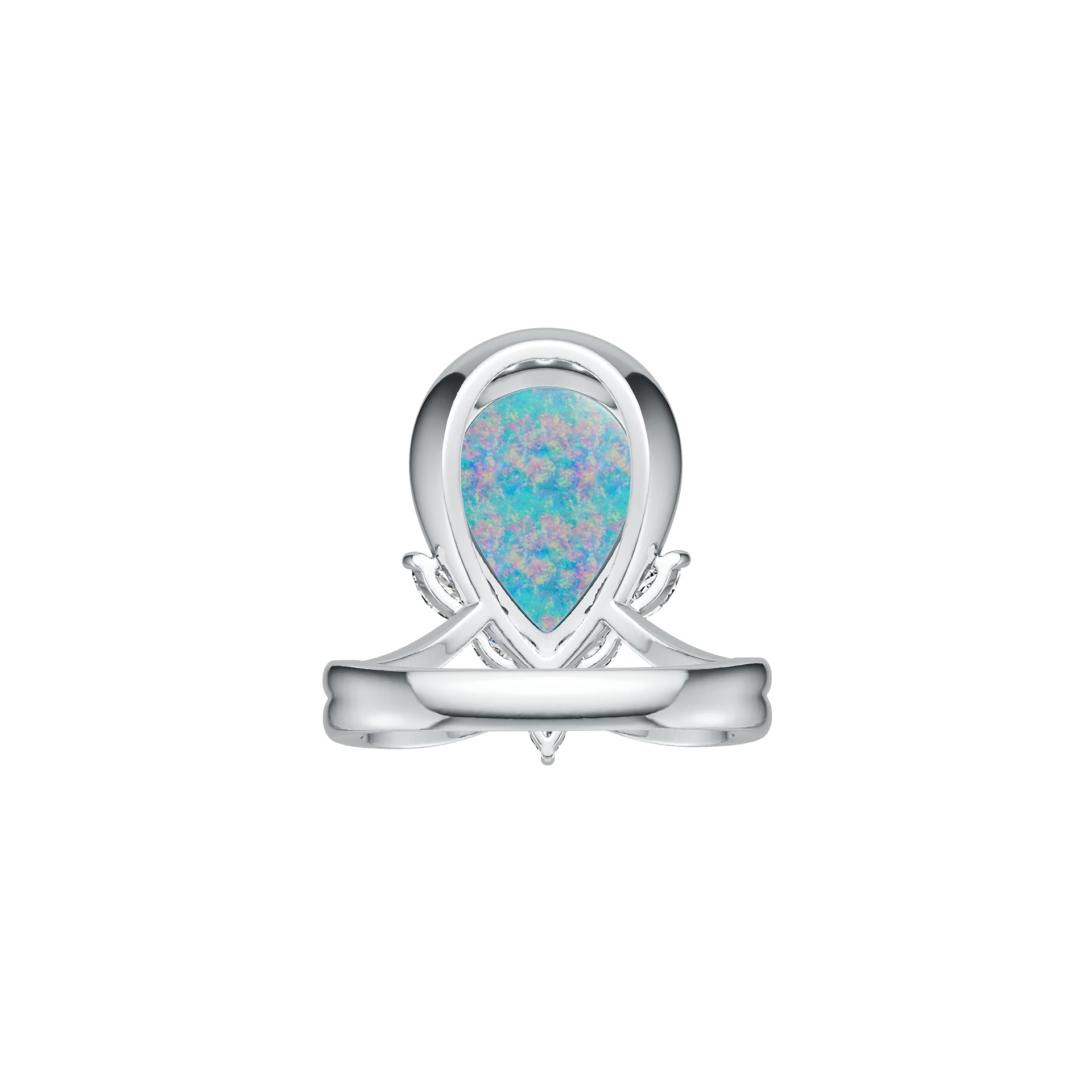 Sterling Silver Ring Mounting Setting Pear PE 14x10mm Cabochon Syzjewelry