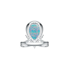 Sterling Silver Ring Mounting Setting Pear PE 14x10mm Cabochon Syzjewelry