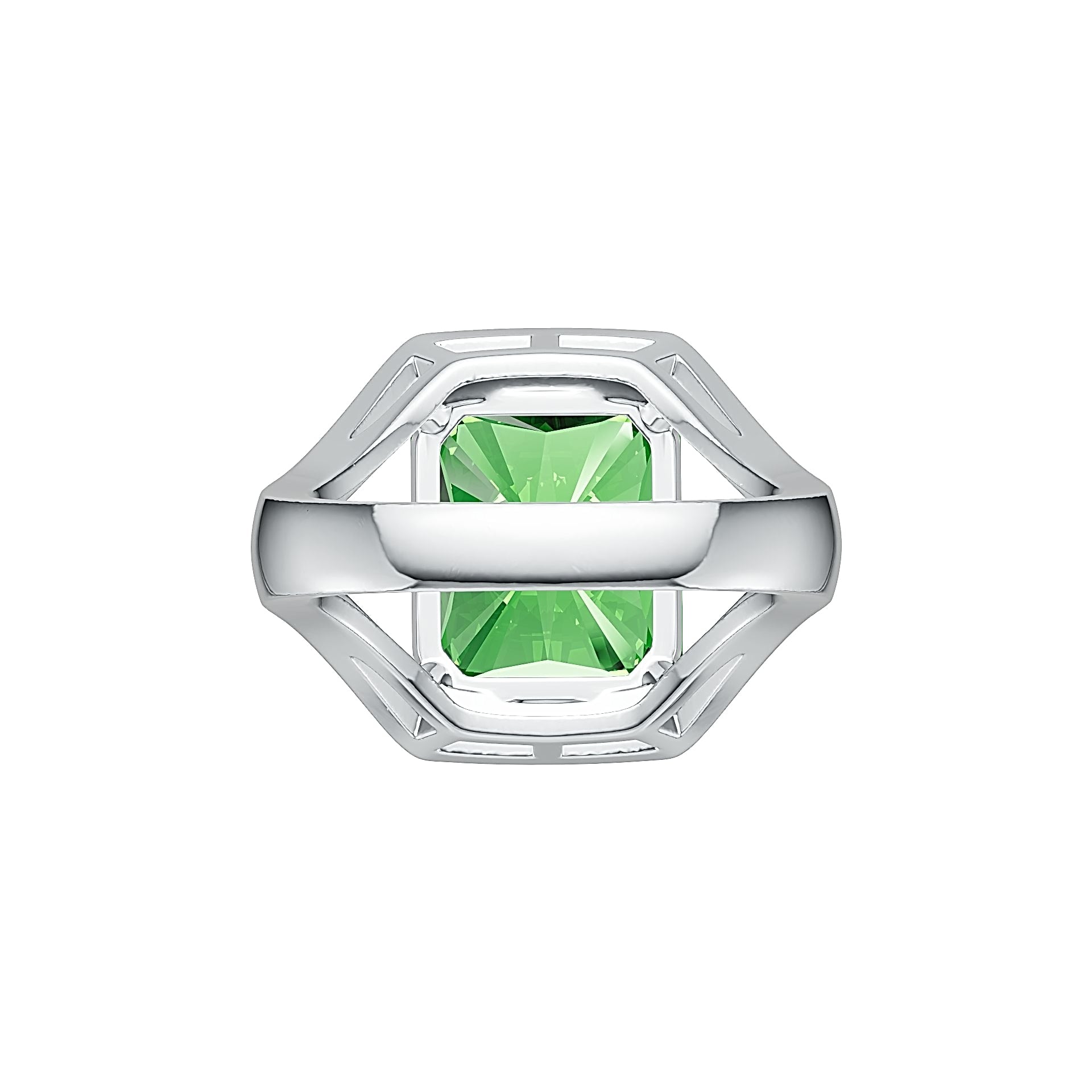 Sterling Silver Semi Mount Ring Setting Emerald OCT 14X12mm DHJ