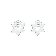 Platinum Semi Mount Earrings Setting Round RD 1.0mm Diamond Accent DHJ